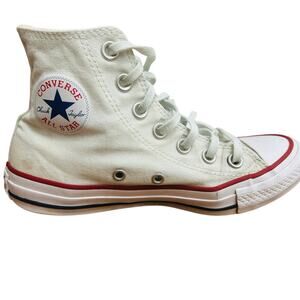 Converse Chuck Taylor All Star High Top White Canvas Sneakers Sz 5W 3.5M